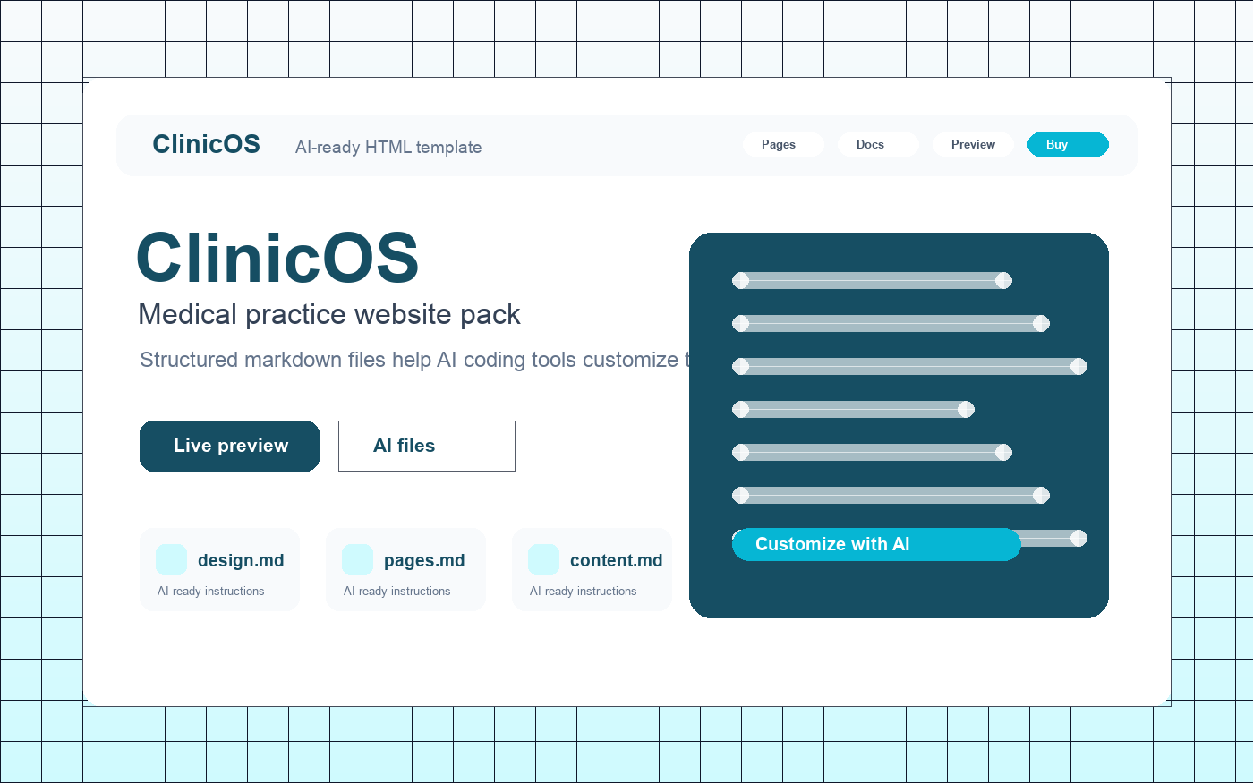 ClinicOS website template preview