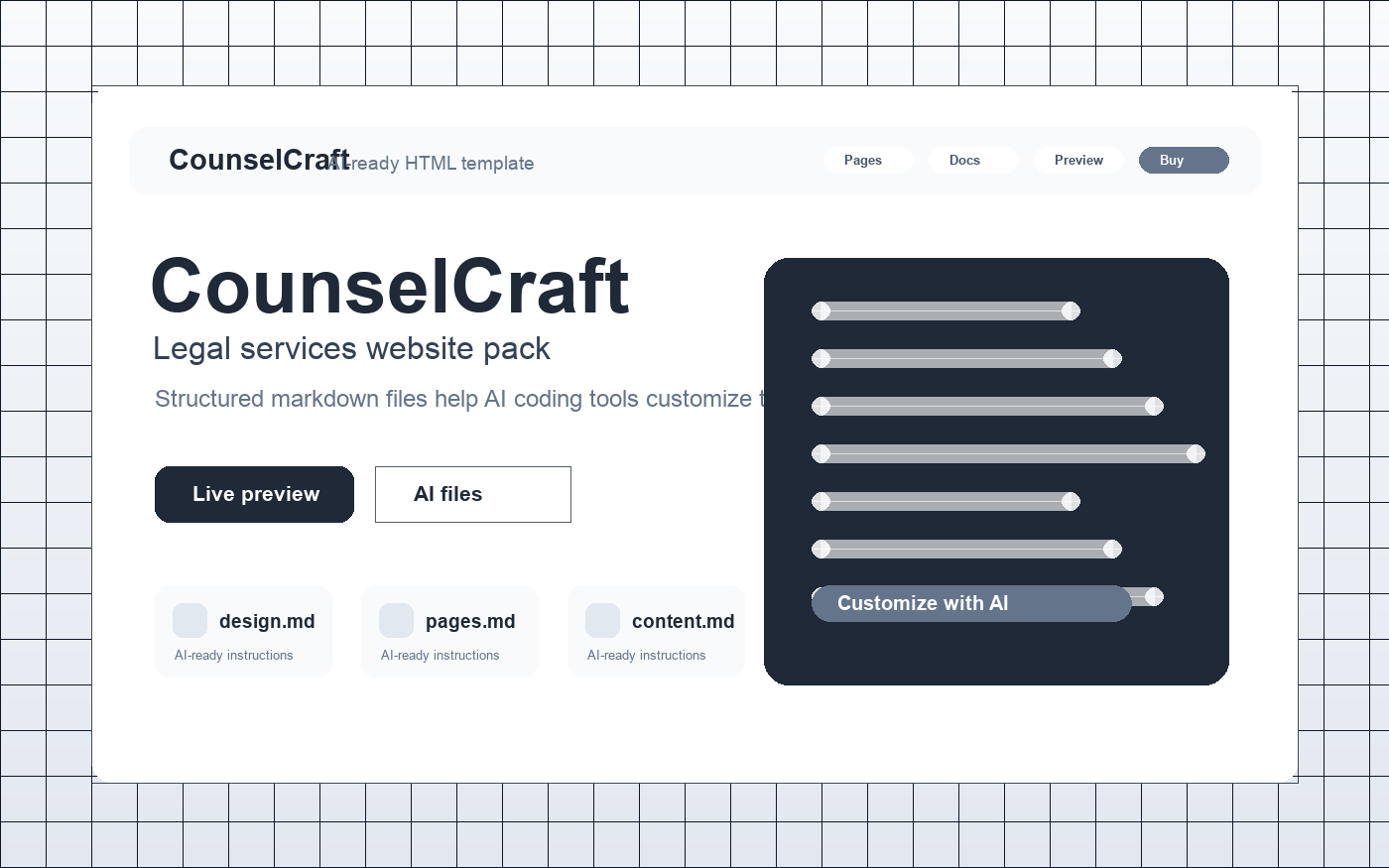 CounselCraft website template preview