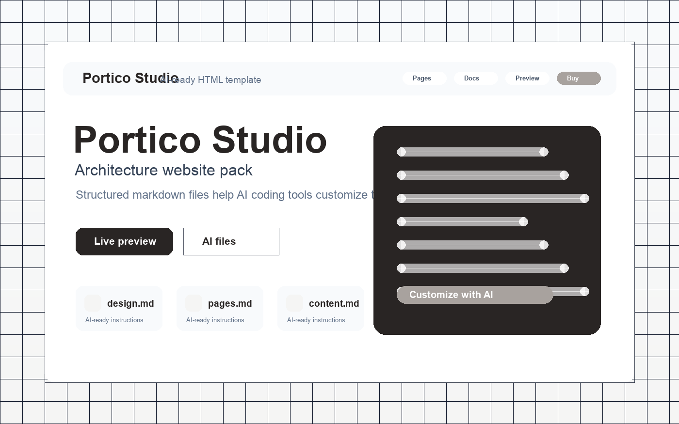 Portico Studio website template preview